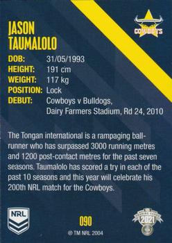 2021 NRL Traders #090 Jason Taumalolo Back